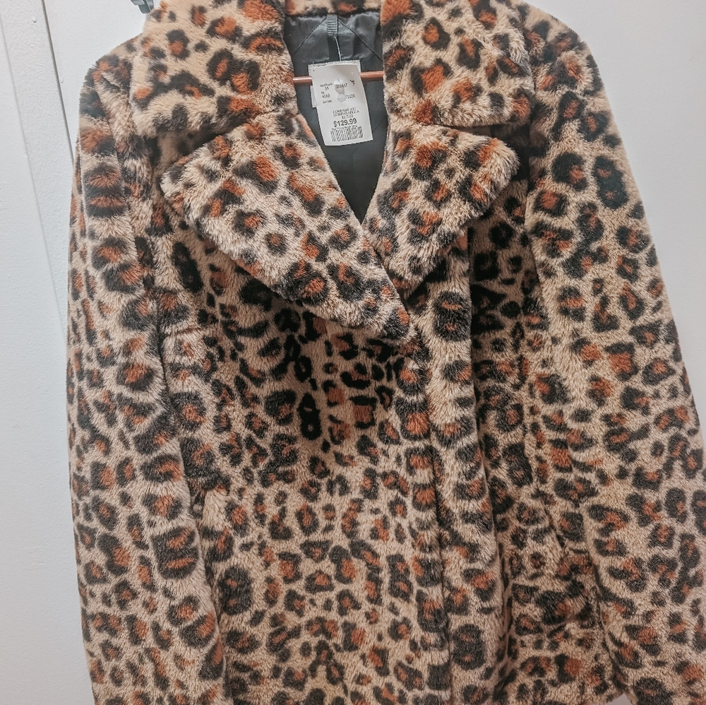 Ugg Leopard Print Faux Fur Coat